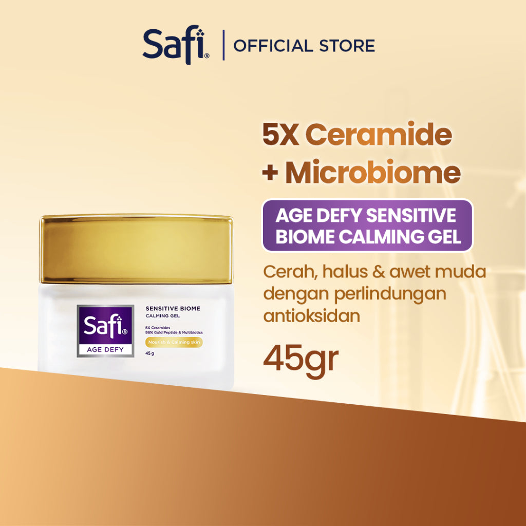 Safi Age Defy Sensitive Biome Calming Gel 45gr - Pelembap Wajah Sensitif Hypoallergenic, Menenangkan & Melembapkan Kulit