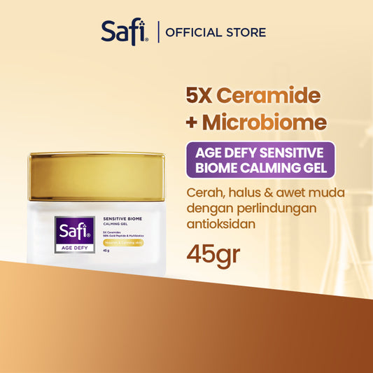 Safi Age Defy Sensitive Biome Calming Gel 45gr - Pelembap Wajah Sensitif Hypoallergenic, Menenangkan & Melembapkan Kulit