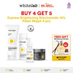 Whitelab Paket Wajah Brightening Niacinamide Facial Wash, Toner, Serum, Night Moisturizer - 4 pcs N-Dose+ 2.0 Skincare