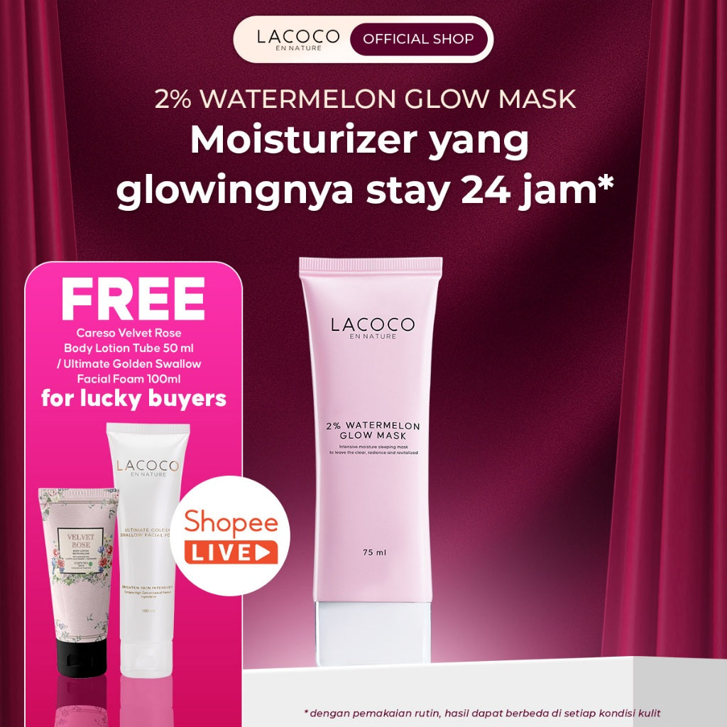 Lacoco Watermelon Glow Mask Sleeping Mask Moisturizer Cream Melembapkan Hydrating La Rose Vifa Dor Harley Skint Bynare