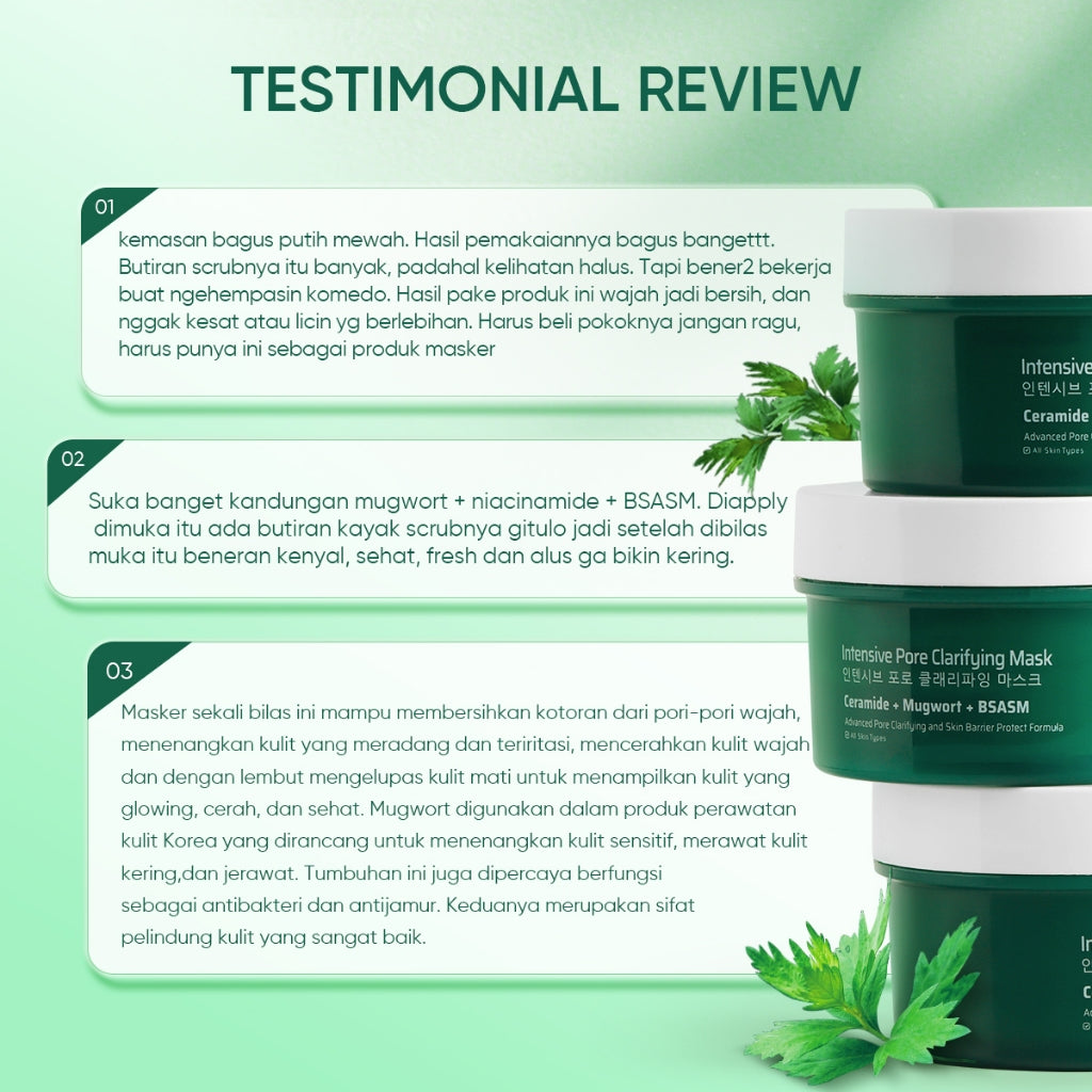 ELFORMULA Bundle 2pcs Intensive Pore Clarifying Mugwort Mask - Clay Mask Mud Mask Acne Pembersih Pori-pori Pores Eksfoliasi Wash off masker