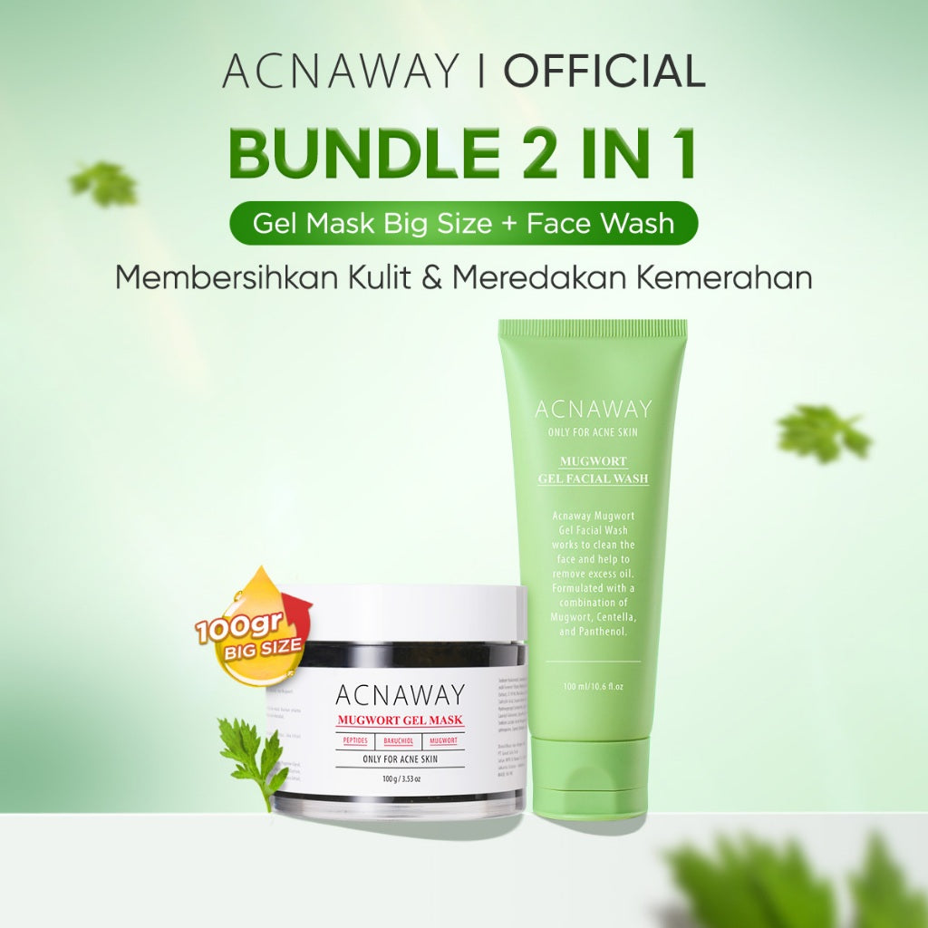 ACNAWAY Advanced Mugwort Gel Mask BIG SIZE – Face Mask Gel Masker Wajah untuk Kulit Berjerawat | Mencerahkan, Menghaluskan & Membersihkan Pori | Anti Kusam, Komedo & Minyak | Acne Skincare Brightening & Pore Care Masker Komedo