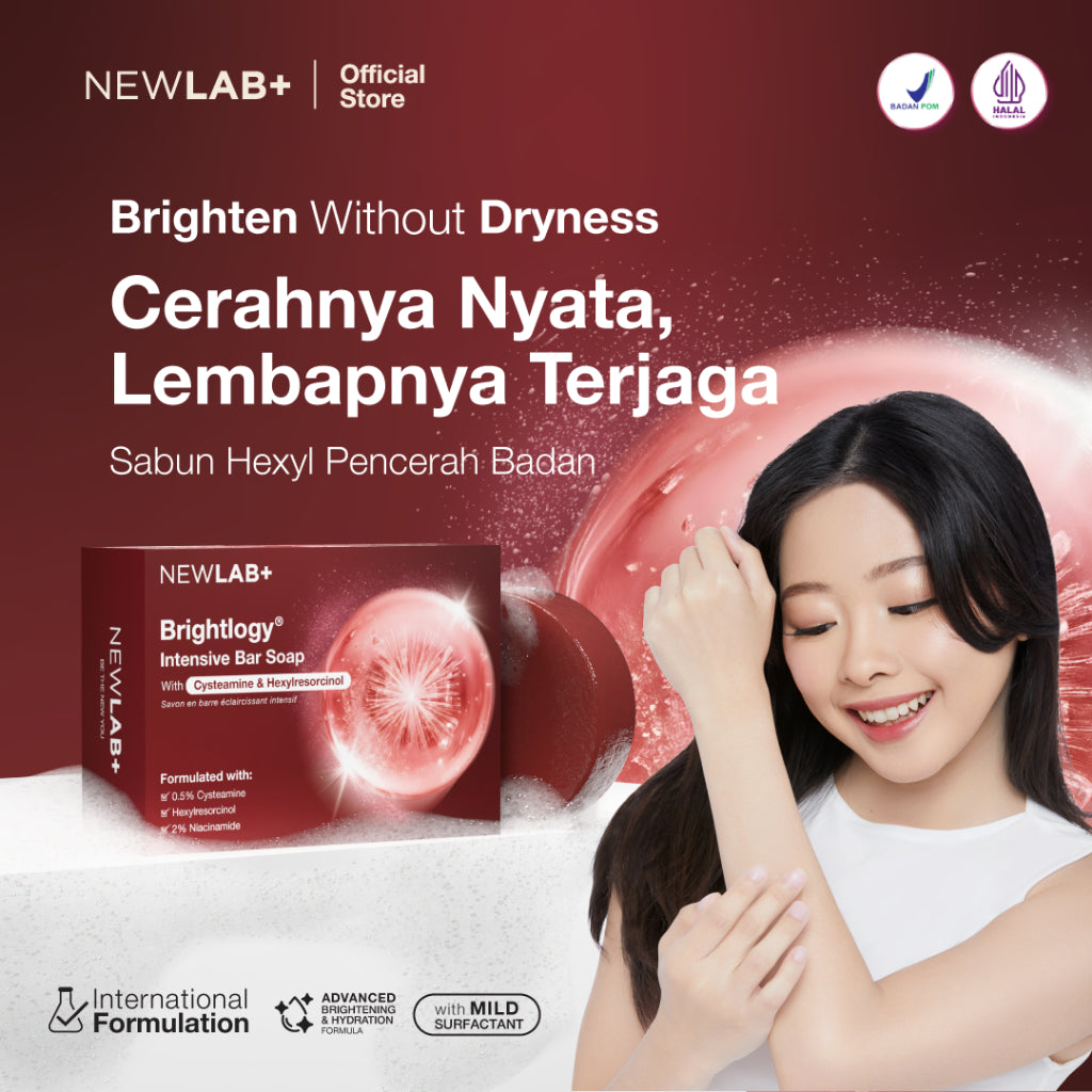 NEWLAB Brightlogy Intensive Ultimate Soap Bar - Sabun Badan Memutihkan &  Mencerahhkan, Meratakan warna kulit dan lembap