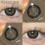 Eyeshare Softlens Minus(-1.00 ~ -8.00) Black 14.2mm 14.5mm Softlens Mata Softlens Warna Lensa Kontak Soflen Gray