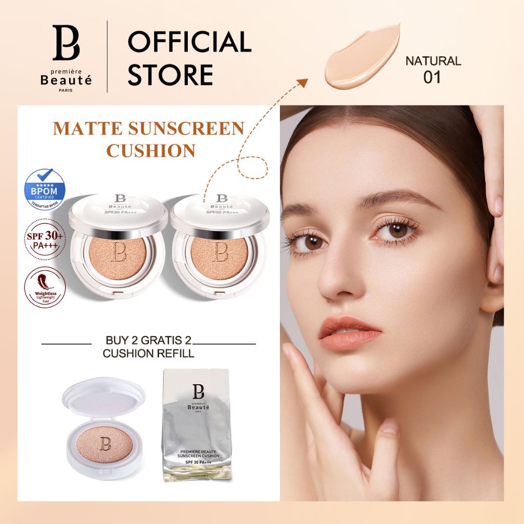 [Louisse's Exclusive] PREMIERE BEAUTE Sunscreen Cushion  SPF 30 PA+++ High Coverage Poreles & Flawless Foundation 24H Long-lasting [BUY 1 Gratis 1 Cushion Refill]  [LIVE] louisse