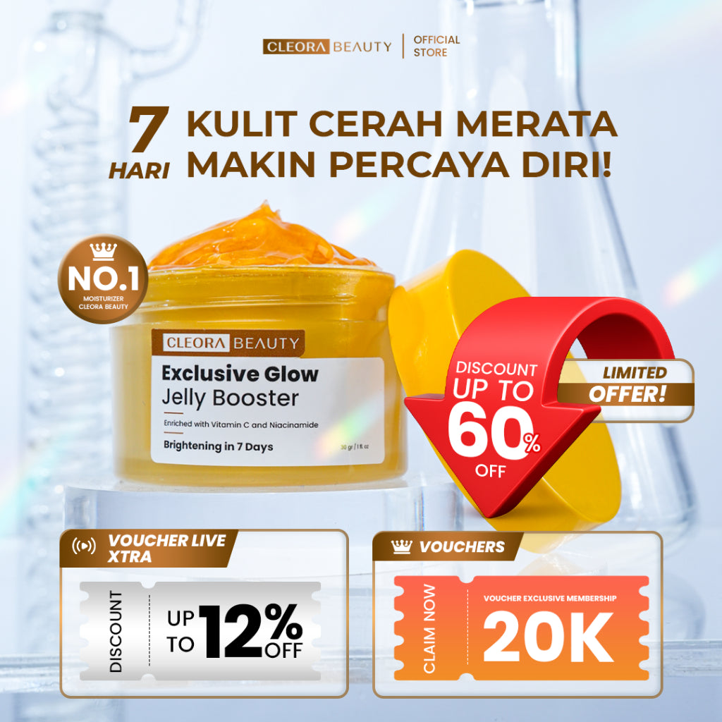 [SPECIAL OFFER] CLEORA - Exclusive Glow Jelly Booster Vit C 30gr - Moisturizer Gel Untuk Mencerahkan Wajah Memperbaiki Skin Barrier Skincare Wanita Pria Day Cream Night Cream Brightening Pemutiih Wajah  Cream Pelembab dan Anti Aging