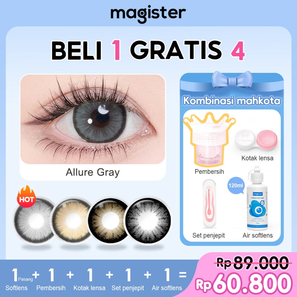 [Mata Besar Yang Polos]Magister Softlens 14.50MM Minus (0.00 s/d -6.00) Sepasang Softlens free Air softlens Stick Kit dan Lens cleaner