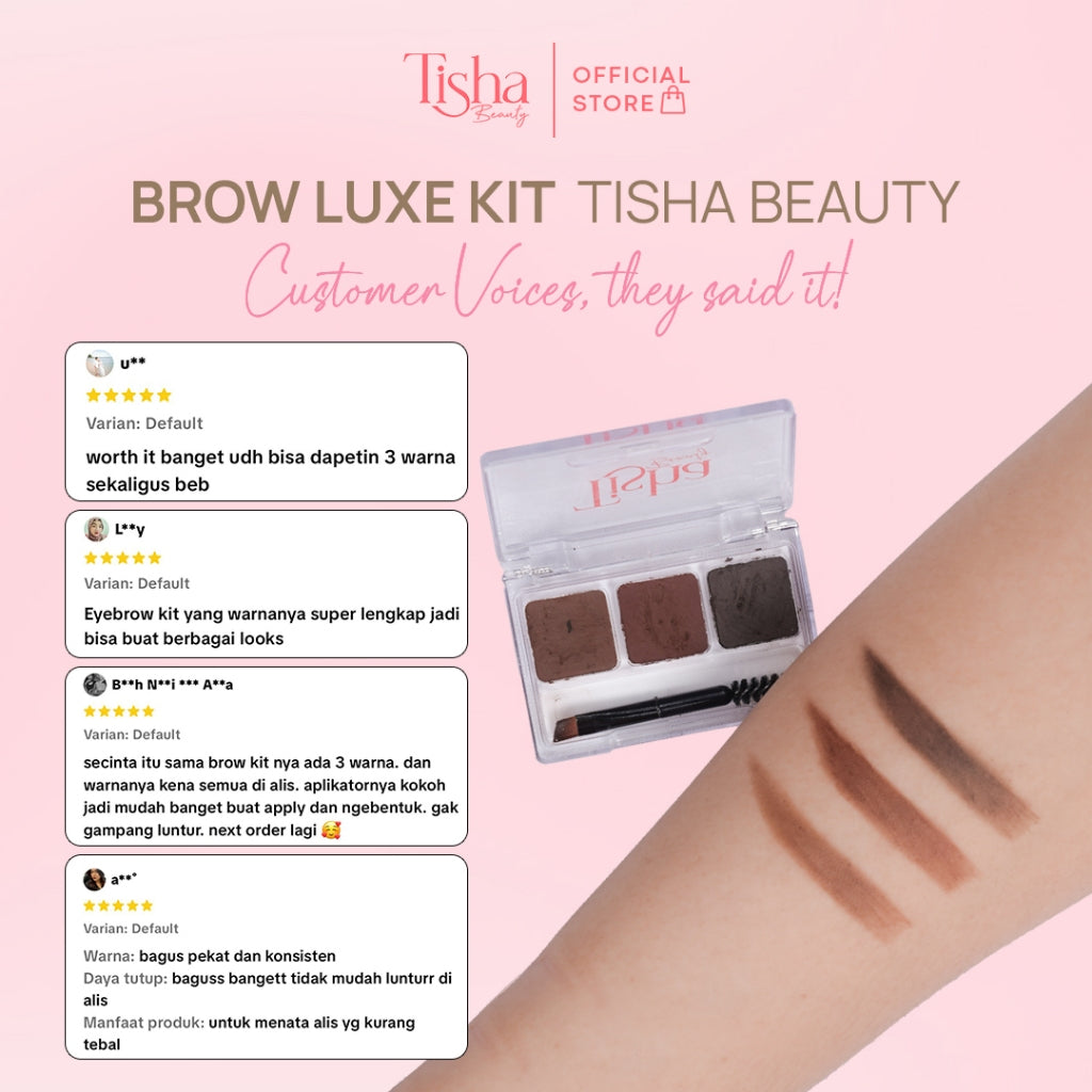 Tisha Beauty Brow Luxe Kit – Shea Butter & Argan Oil Waterproof 4.2g