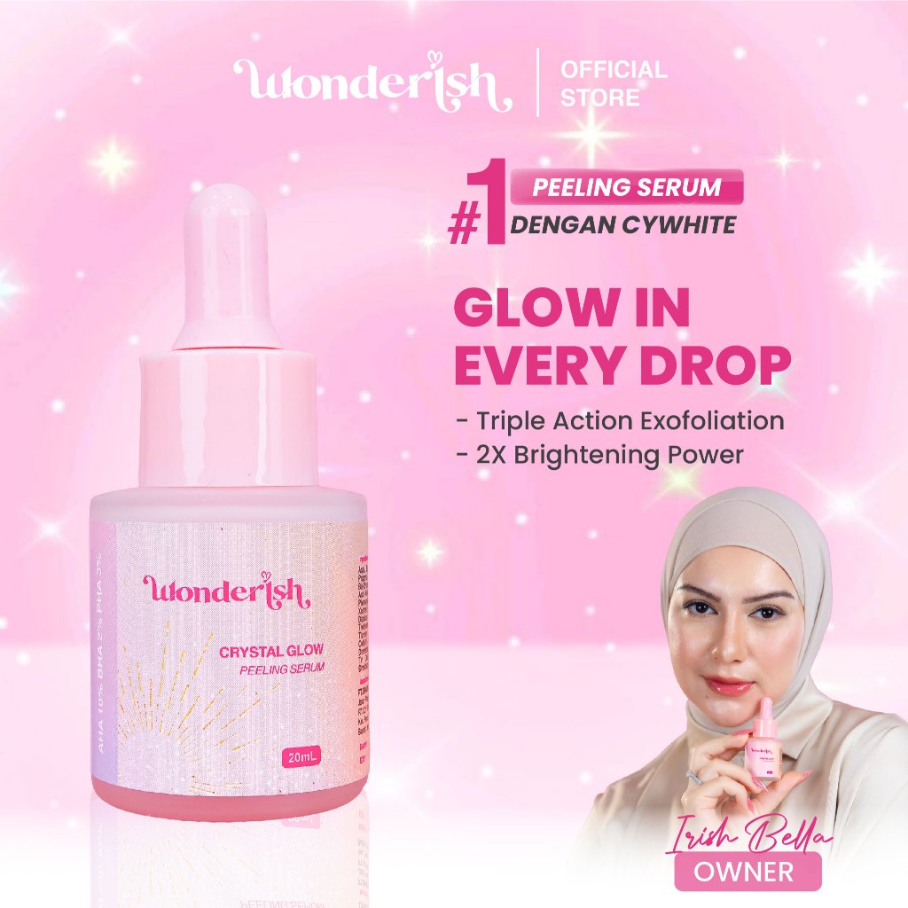 Crystal Glow Peeling Serum – 15% AHA BHA PHA + Cywhite™ | 2X Brightening Power, Kulit Glowing Sejak Pemakaian Pertama