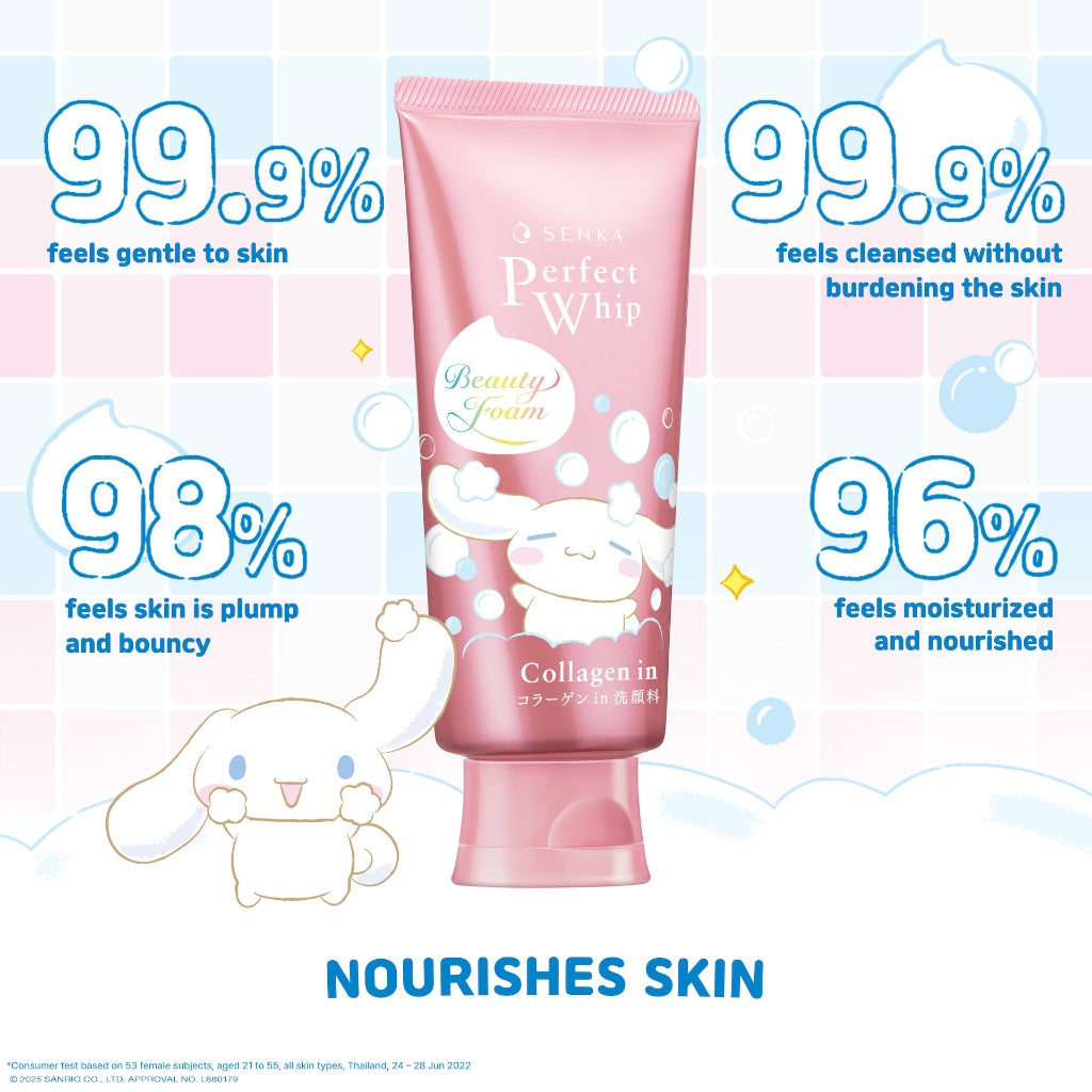 [TWINPACK] SENKA Perfect Whip Collagen In Cinnamoroll Edition 120gr [BUY 1 GET 1 Hadiah Terbatas/Hari]