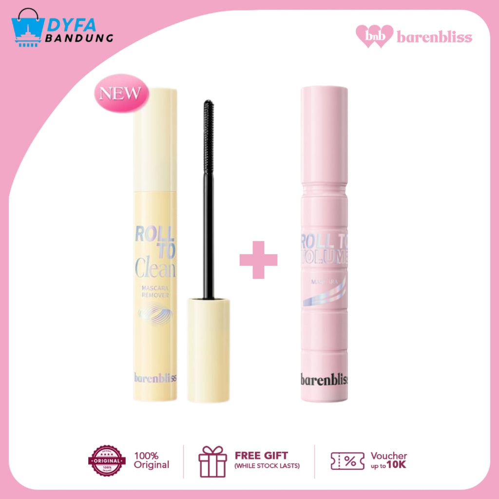 BNB BARENBLISS  Roll To Volume | Roll To High Mascara |Roll To Length | Roll To Clean | Black Eclipse Eyeliner