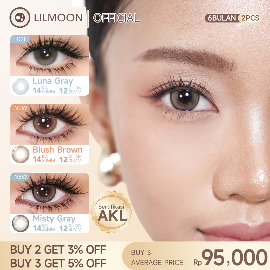 [Fuji Favorite] [New Arrival] Lilmoon Softlens Kualitas Jepang softlens minus (0 sd -8.50) natural contact softlens/softlens warna/Lensa kontak/Japan lens/Lensa minus/softlens brown/Grey