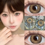 Eyeshare Softlens Minus(0.00~-10.00) 14.5mm Gray Brown Minus Softlen Diamond Big Eyes