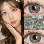 Eyeshare Softlens Minus(0.00~-10.00) 14.5mm Gray Brown Minus Softlen Diamond Big Eyes