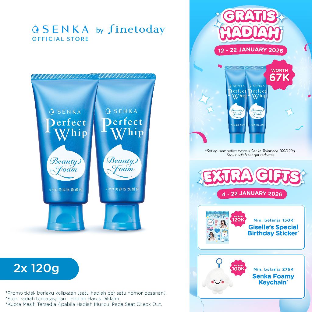 [TWINPACK] SENKA Perfect Whip U Facial Foam From Japan 120gr [BUY 2 GET 4 Kuota Terbatas/Hari]