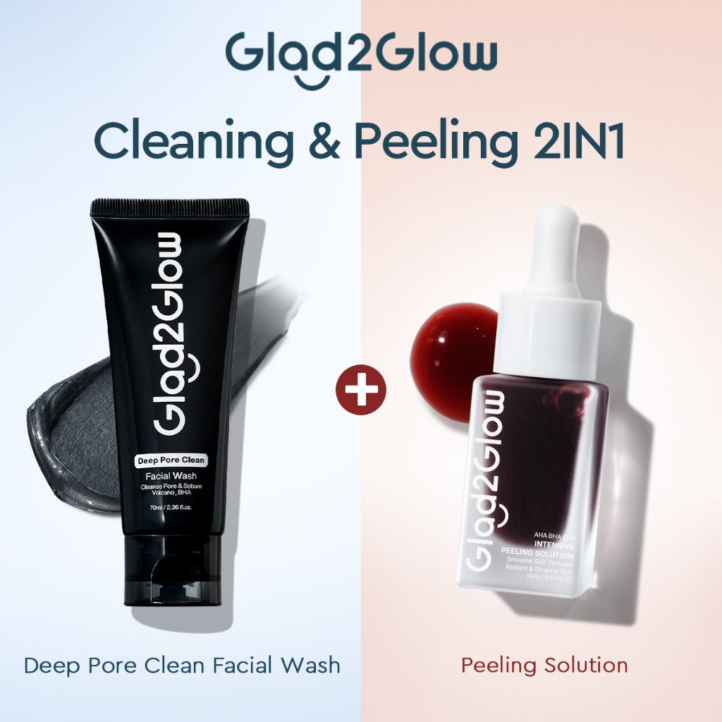 [NEW]Glad2glow Cleansing and Care Super Combo Volcanic Ash+BHA Deep Pore Clean Facial Cleanser Mencegah Komedo Face Wash Anti Jerawat Mengontrol Minyak Mencerahkan Kulit Mengecilkan Pori-Pori Pembersihan Mendalam g2glow official store