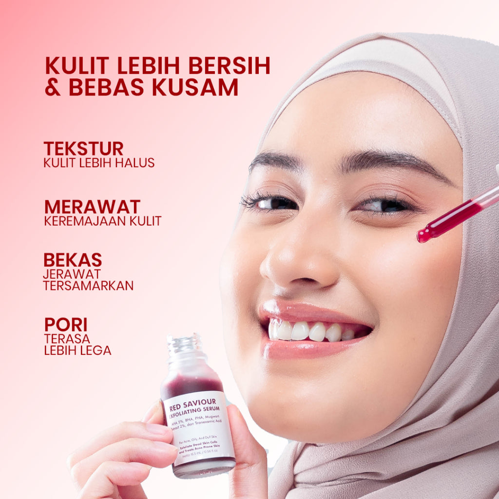 [COMBO HEMAT] Cleora Brightening Set Special Bundle 2in1 - Red Saviour + 8x Hyalu Moisturizer Paket Peeling Solution Skincare Eksfoliasi Wajah Pemutih Dark Spot Wanita Pria Serum Jerawat Scincare Exfoliasi Acne Mosturizer Mencerahkan Pelembab Muka BPOM
