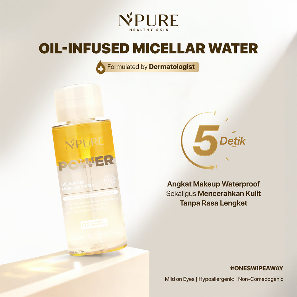 MICELLAR ALL VARIANT - NPURE Acne Power Clear Micellar Water 300ML / Micellar No Alcohol / SLS Free