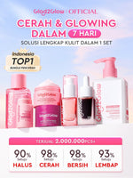 [Cocok Untuk Pemula] Glad2Glow Cerah Glowing Bundle all in 1 7in1-Brightening Moisturizer+Serum+Cleanser+toner+Peeling solution+Retinol 10%Niacinamide skincare paket pembersih perawatan kulit mencerahkan warna kulit pelembab wajah g2glow official store