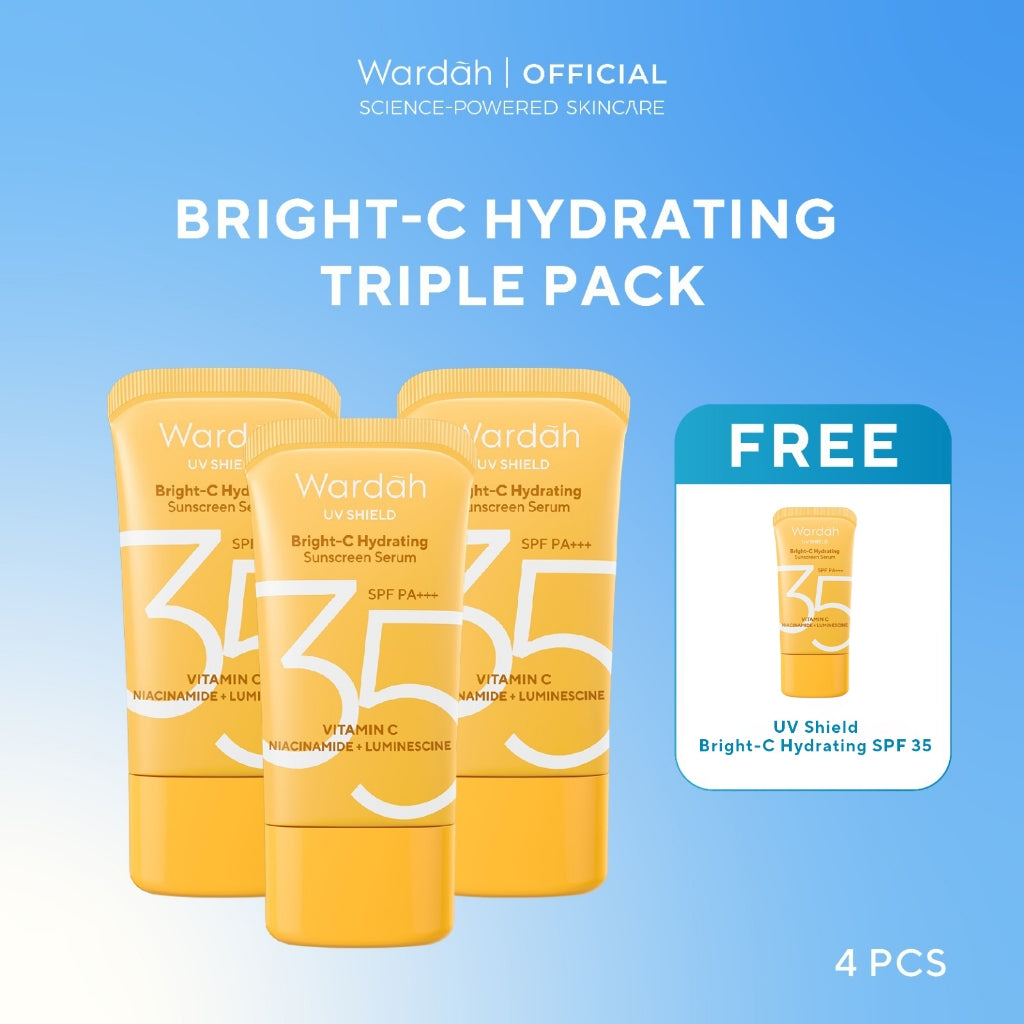 [TRIPLE PACK] Wardah UV Shield Sunscreen SPF 35 SPF 50 Airy Smooth Essential Gel Acne Calming Aqua Fresh Tone Up Physical - Skincare