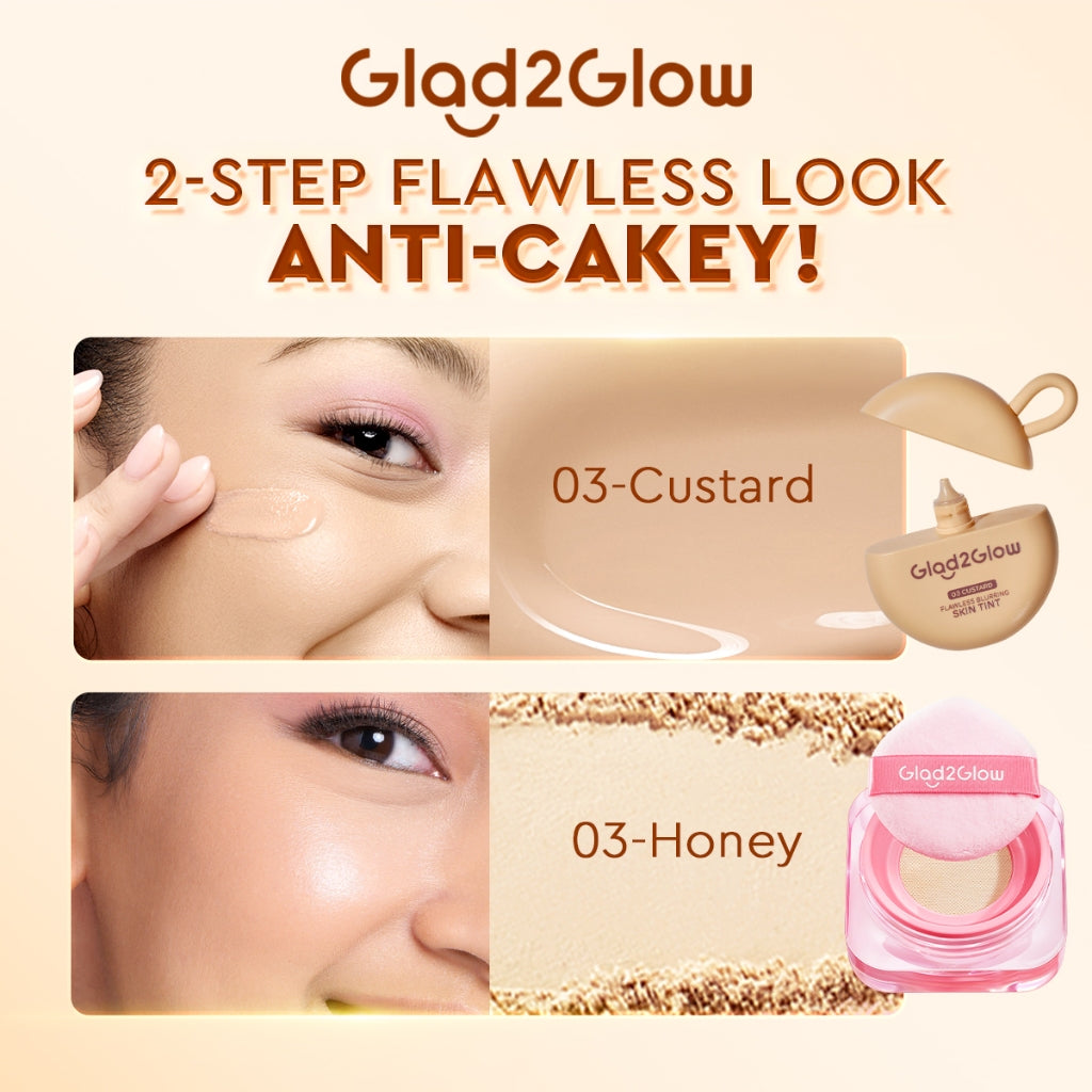 [NEW LAUNCH] Glad2Glow FLAWLESS BLURRING SKIN TINT 30G Concealer Foundation Bedak padat Make up Lightweight Coverage Long-lasting 12-Hour Soft-Focus Flawless Skin oil-control  Bio-Mimetic Film Technology Squalane Care g2glow official store