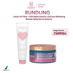 Noera Bundling 10% ALPHA ARBUTIN Luxurious Whitening Booster Body Serum Essence + Lotion UV Filter