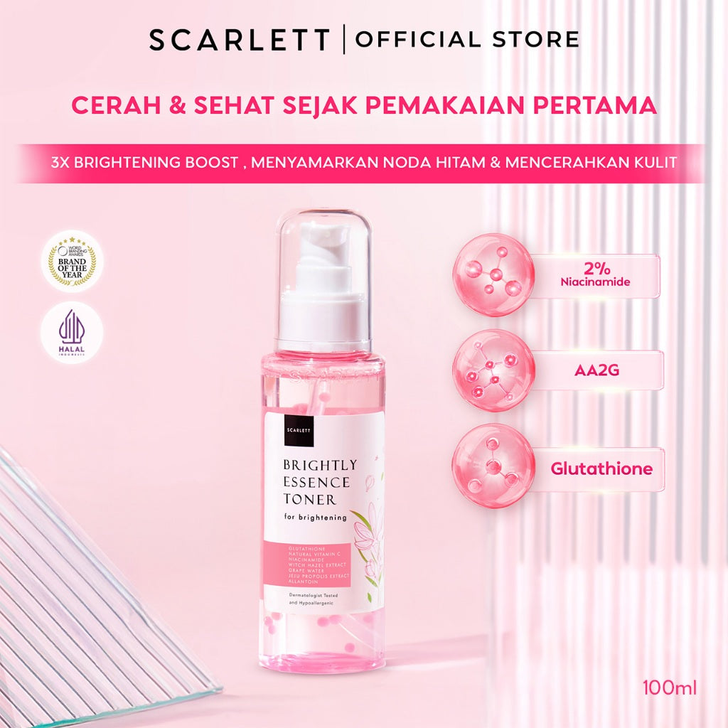 SCARLETT Face Care Satuan ( Facial Wash, Toner, Serum, Moisturizer, Face Mist, Peeling gel, Sunscreen, Face Mask ) - Brightly Ever After / Acne / Age Delay Mencerahkan , Menghilangkan Jerawat , Mencegah Penuaan Dini