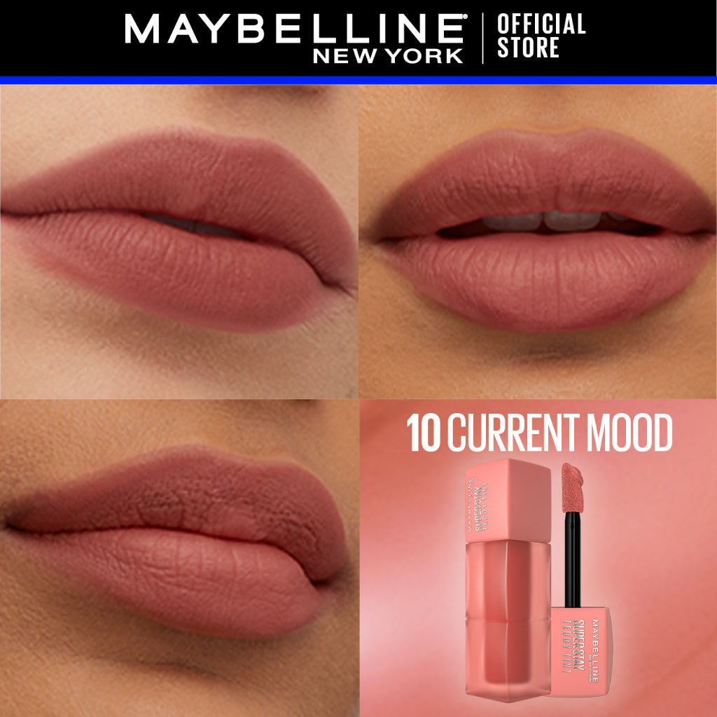 MAYBELLINE OFFICIAL Superstay Teddy Tint 5 mL - Teddy Soft Matte Tahan 12 Jam Lipstick Lipcream Lipstik Perfect Lip Tint