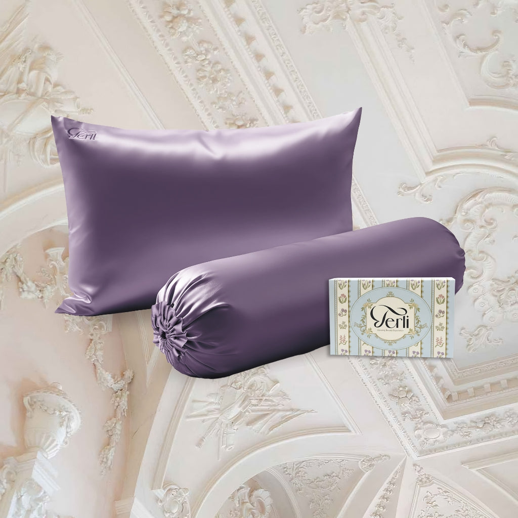 BUNDLE Sarung Bantal dan Guling Set PREMIUM Satin Silk Beauty Boost Pillowcase dan Bolster Case