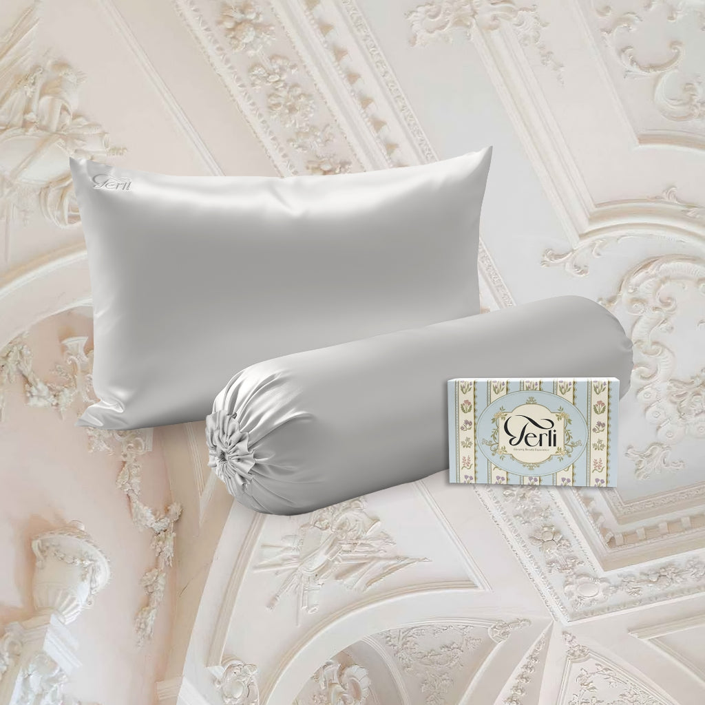 BUNDLE Sarung Bantal dan Guling Set PREMIUM Satin Silk Beauty Boost Pillowcase dan Bolster Case