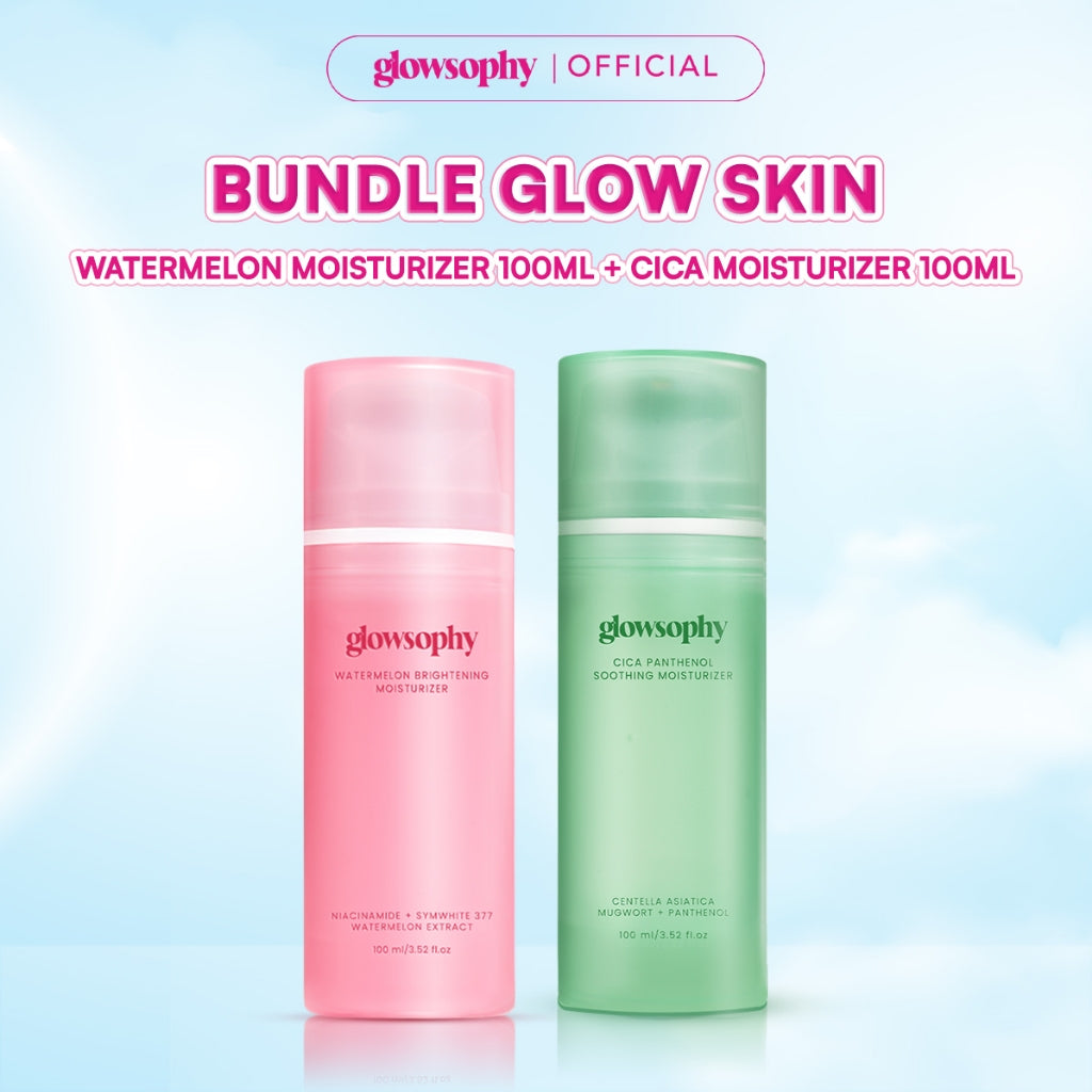 Glowsophy Watermelon Brightening Moisturizer Gel 100ml - Pelembab Wajah Ringan Mencerahkan Kulit dan Meratakan Warna Kulit Kusam Krim Siang dan Malam Perawatan Kulit Ekstrak Watermelon Pelembab Esensi Wajah Perawatan Kulit Pembersih