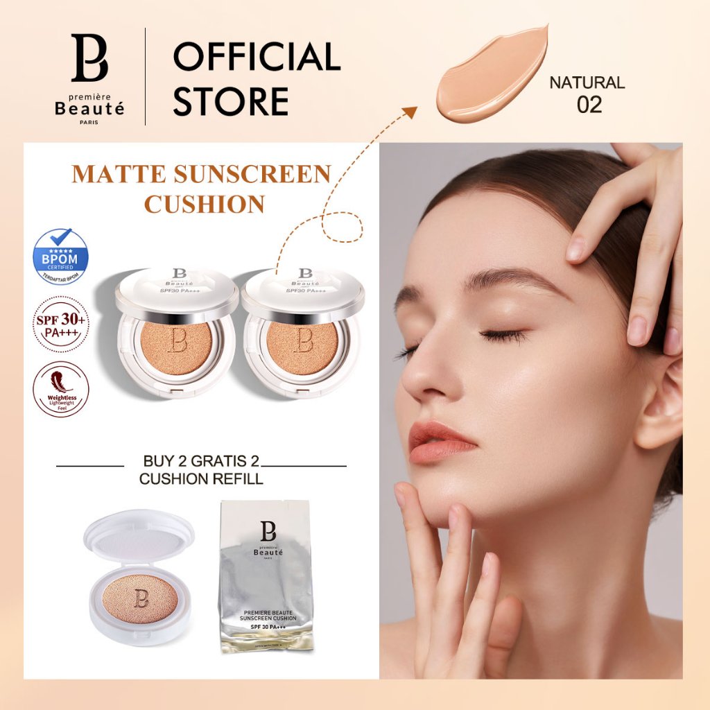 [Louisse's Exclusive] PREMIERE BEAUTE Sunscreen Cushion  SPF 30 PA+++ High Coverage Poreles & Flawless Foundation 24H Long-lasting [BUY 1 Gratis 1 Cushion Refill]  [LIVE] louisse