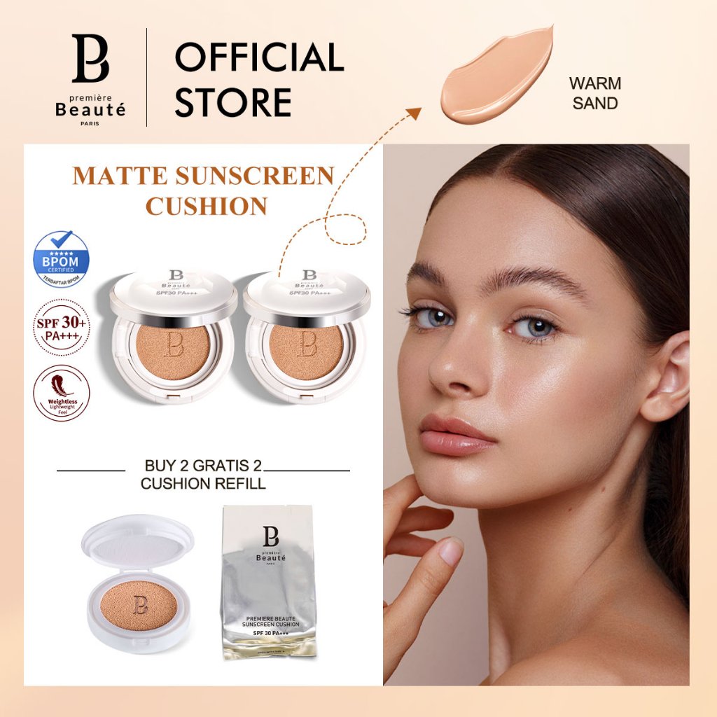 [Louisse's Exclusive] PREMIERE BEAUTE Sunscreen Cushion  SPF 30 PA+++ High Coverage Poreles & Flawless Foundation 24H Long-lasting [BUY 1 Gratis 1 Cushion Refill]  [LIVE] louisse