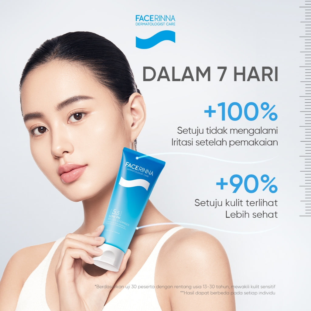 FACERINNA 3pcs Skincare Set | Moisturizer + Cleanser + Sunscreen | Low pH Gentle Panthenol Facial Wash B5 Repair Niacinamide Brightening Salicylic Acid Acne Control Menjaga Skin Barrier Menenangkan kulit kering Hydrating Brightening Exfoliating Sabun Muka