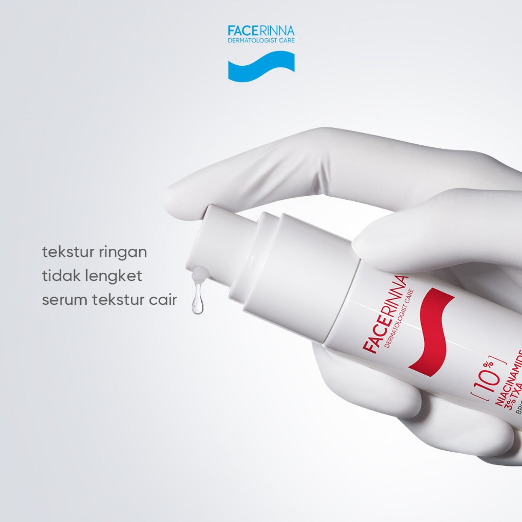 FACERINNA 10% Niacinamide + 3% TXA Power Bright Serum 20ml | White Serum Mencerahkan Wajah Mengurangi Dark Spot Flek Hitam Bekas Jerawat Pemutih Wajah| Whitening Brightening Glowing Anti Aging Anti Acne | with MSH Niacinamide Ceramide Semua Jenis Kulit