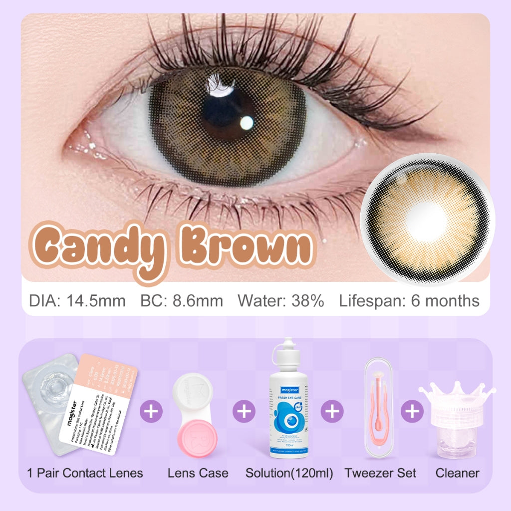 [Mata Besar Yang Polos]Magister Softlens 14.50MM Minus (0.00 s/d -6.00) Sepasang Softlens free Air softlens Stick Kit dan Lens cleaner