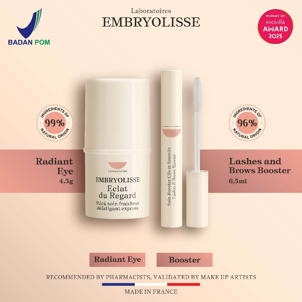 Embryolisse Clearance Sale Bundling Radiant Eye Kontur Mata + Lashes Brows Booster Serum Bulu Mata