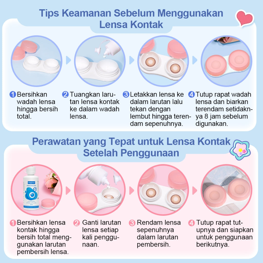 [Candy Brown Minus 8.00]Magister Softlens Berwarna Sepasang Big Eyes 14.5mm Candy Brown Allure Gray Softlens 6bulan