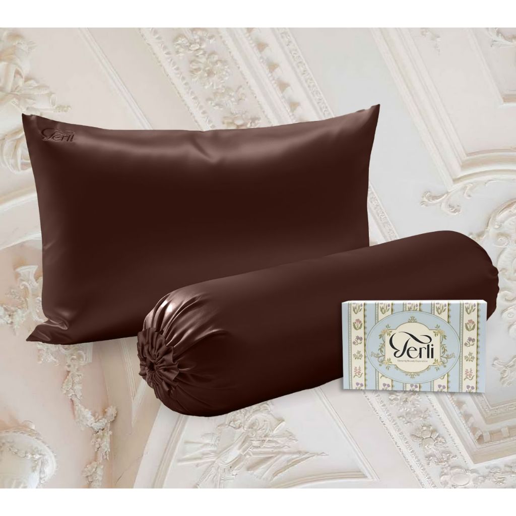 BUNDLE Sarung Bantal dan Guling Set PREMIUM Satin Silk Beauty Boost Pillowcase dan Bolster Case