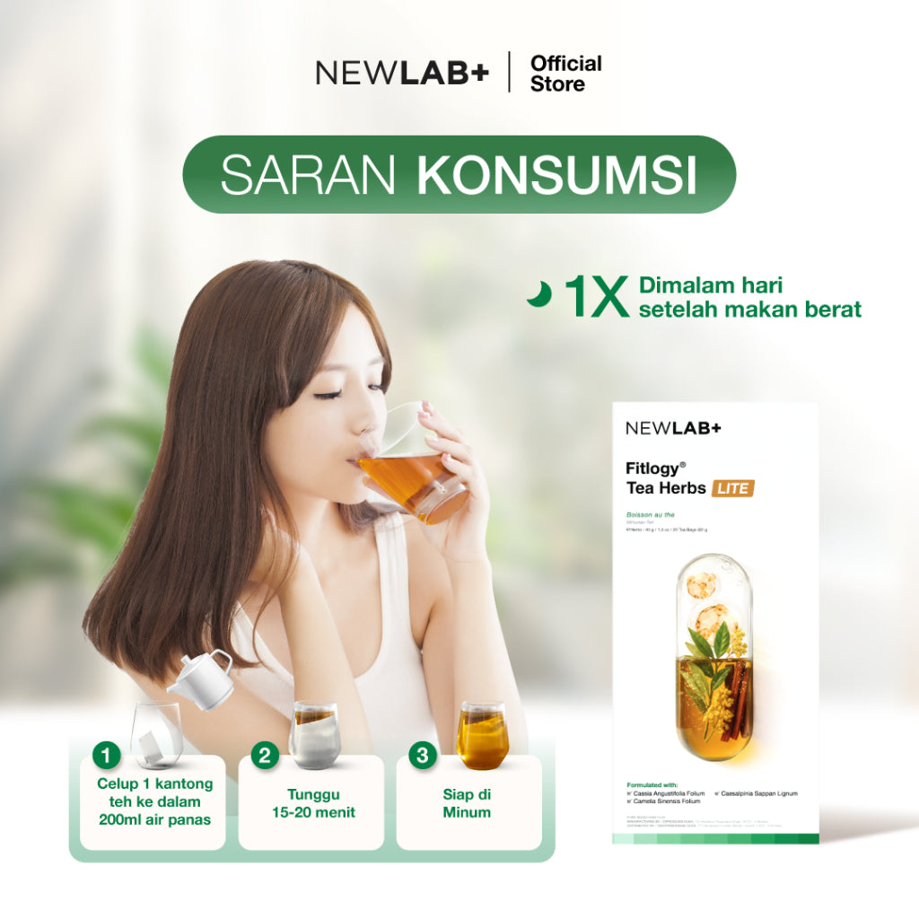 NEWLAB Fitlogy  -  Tea Herbs LITE- Teh Deox Ringan - Minuman Diet - Jaga Diet Anti Gagal dengan Formula Lebih Ringan untuk Pemula