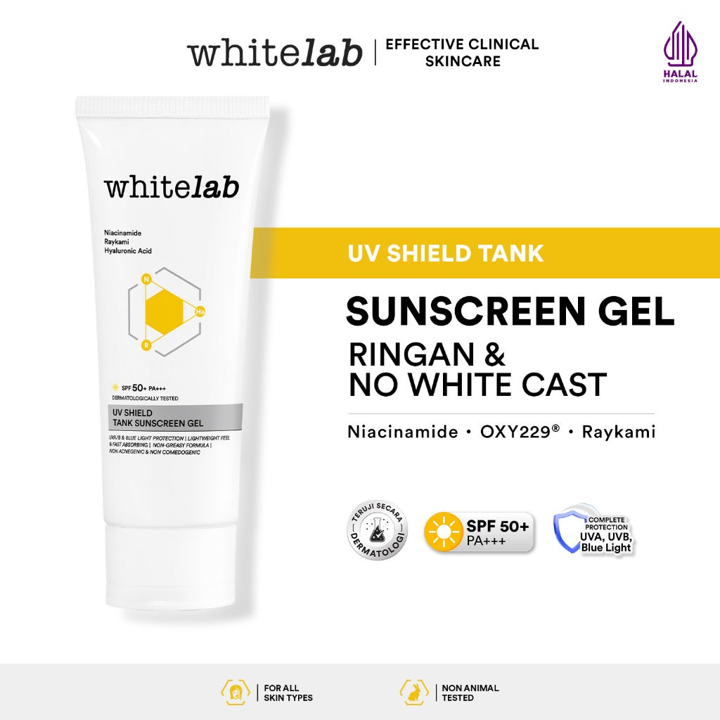 Whitelab Sunscreen Spray SPF 50 PA+++- Ultralight - Sunblock Ringan Anti Komedo Jerawat Pelindung Sinar Matahari UV A UV B Blue Light dengan Niacinamide, Tidak Lengket, Whitecast & Pilling [BPOM]