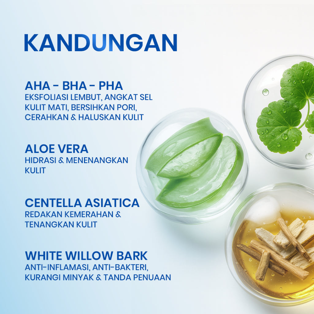 [ORDER NOW!HEMAT 75RB] Cleora Whitening Set - Skincare Pore Glow Exfoliasi Toner & Calendula Body Lotion Wajah Wanita Pria Mengangkat Sel Kulit Mati Eksfoliasi Muka Brightening Mencerahkan Komedo Jerawat Acne Handbody Niacinamide Body Butter Cream Pemutih