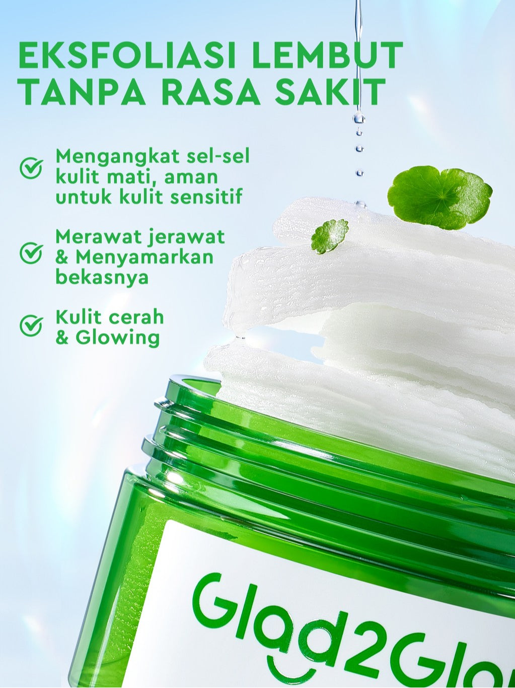 Glad2Glow Centella Salicylic Acid Exfoliating Acne Toner Pads Gentle Eksfoliasi Kulit Jerawat Kulit Sensitif (30 pads) Centella Pads Lactic Acid Malic AHA BHA Peeling Serum Acne Spot Serum Cica Acne Clear Pad Treatment Jerawat exfoliasi wajah obat jerawat