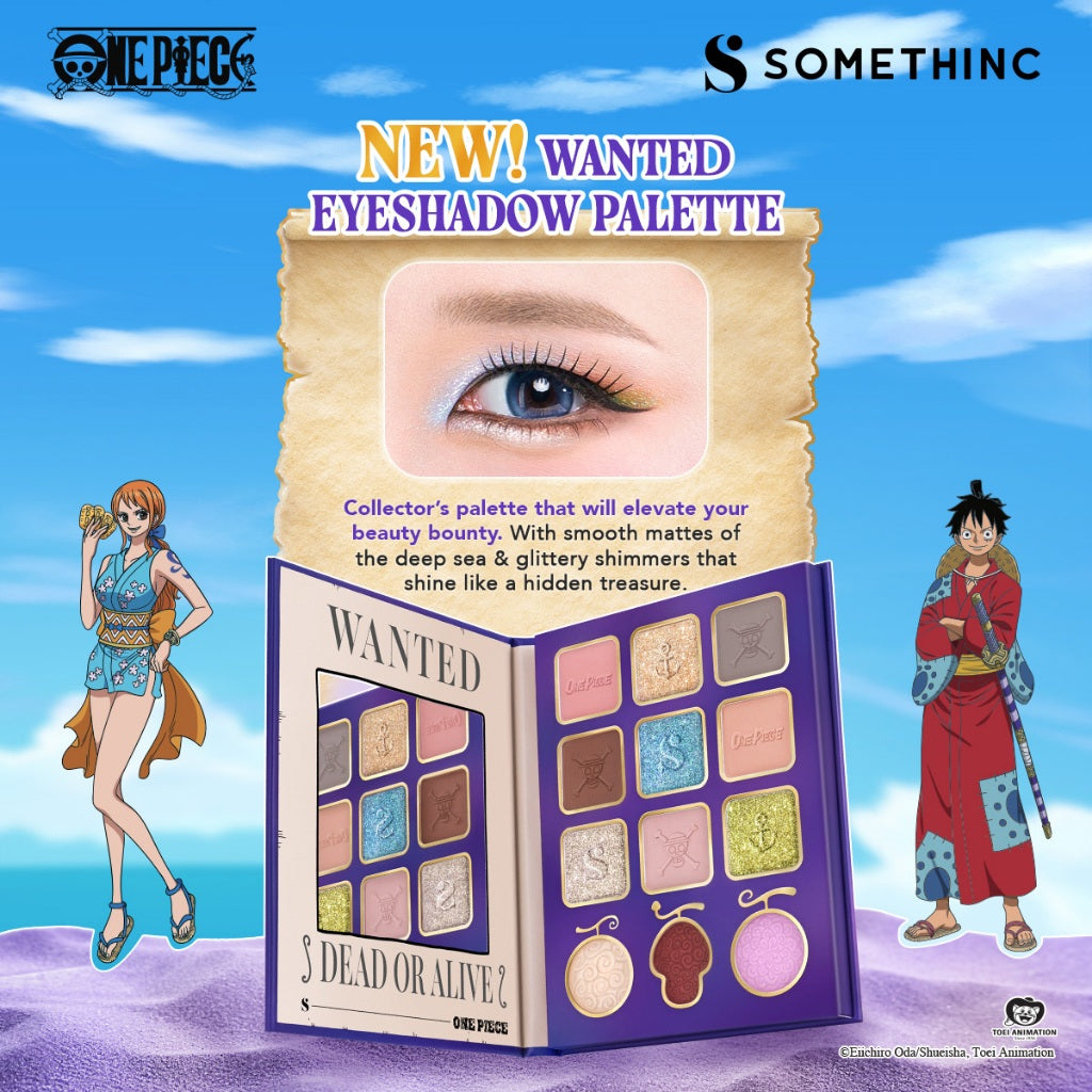 SOMETHINC [2 PCS] One Piece Limited Edition BRUSH & GO (Wanted Eyeshadow Palette, Travel Brush Set)