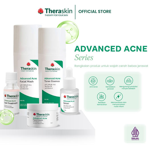 Theraskin BPOM Advanced Acne Series - Paket Perawatan Jerawat 5pcs dengan BHA dan Niacinamide