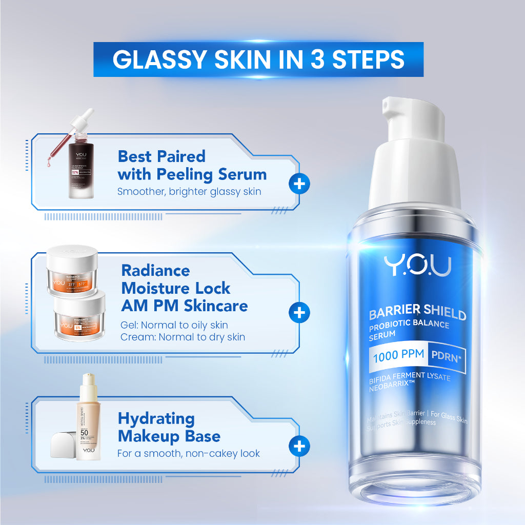 [NEW] Y.O.U BARRIER SHIELD Probiotic Balance Serum 20 ml | Barrier Serum PDRN Glass Skin | 1000pm PDRN | Microbiome | Serum PDRN
