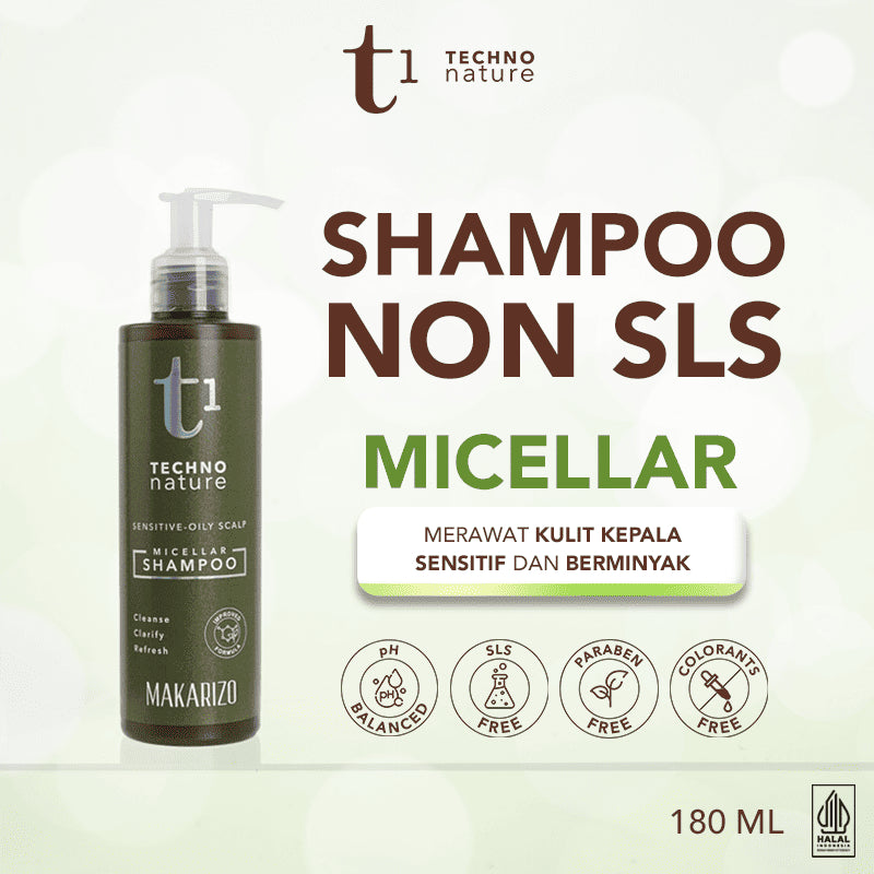 Makarizo T1 Techno Nature Micellar Shampoo 180 mL - Shampo Bebas Sulfat