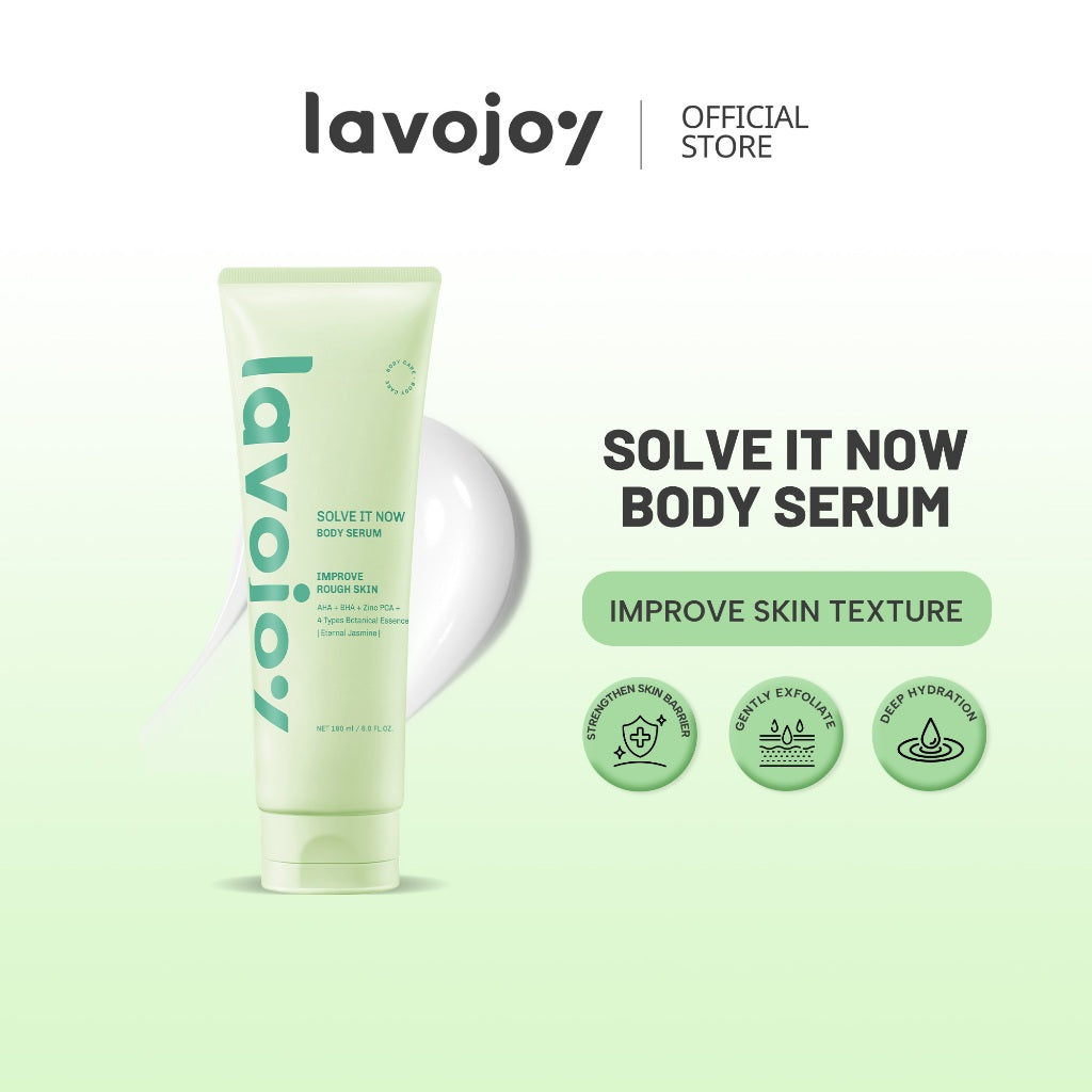Lavojoy Solve It Now Body Serum | Body Lotion Untuk Melembabkan Kulit Sensitif,  Merawat Kulit Berjerawat, Menghaluskan Tekstur Kulit Kasar Dan Anti Jerawat | Mengandung Amino Acid, AHA, BHA Dan Zinc PCA