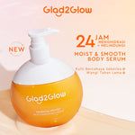 [SPECIAL DISCOUNT]GLAD2GLOW Tropical Velvet Moist & Smooth Hand Body Serum 300ml | Body Cream Body Lotion Menghidrasi Kulit Mencerahkan Dan Pemutih Tubuh Atasi Kulit Belang Brighty Body Care Whitening Skinvu body lotion glad2glow official store