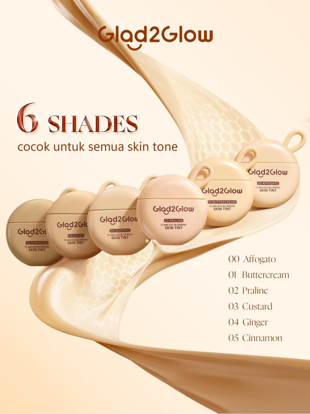 [NEW LAUNCH] Glad2Glow FLAWLESS BLURRING SKIN TINT 30G Concealer Foundation Bedak padat Make up Lightweight Coverage Long-lasting 12-Hour Soft-Focus Flawless Skin oil-control  Bio-Mimetic Film Technology Squalane Care g2glow official store